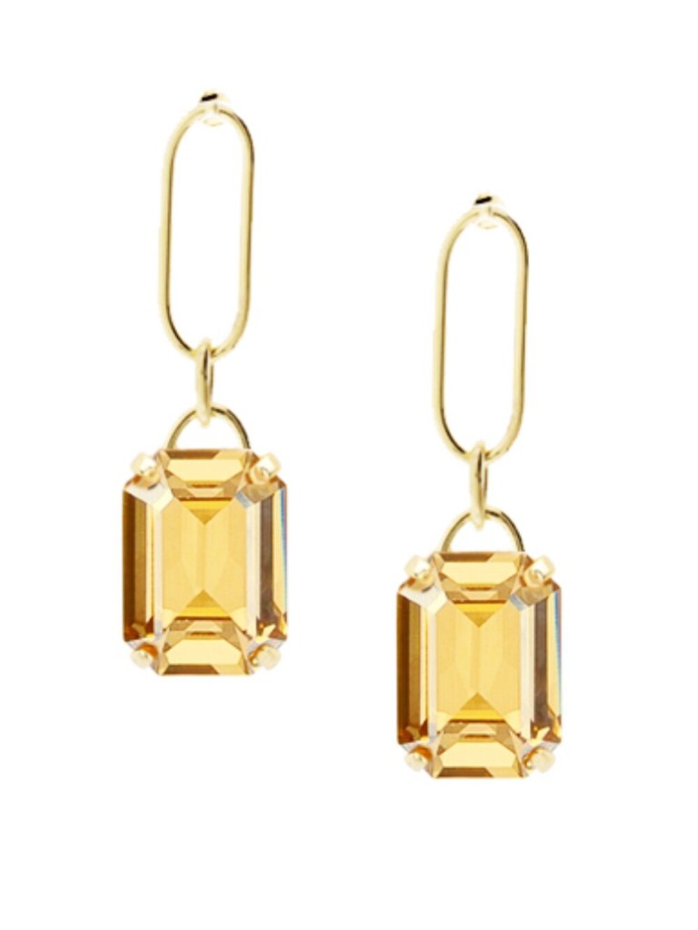 Meredith Leigh Designs Gold Sterling Silver Citrine Drop Earrings 11.68 CTW